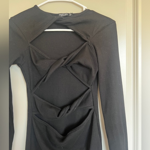 Black Cut Out Mini Dress - Picture 3 of 4